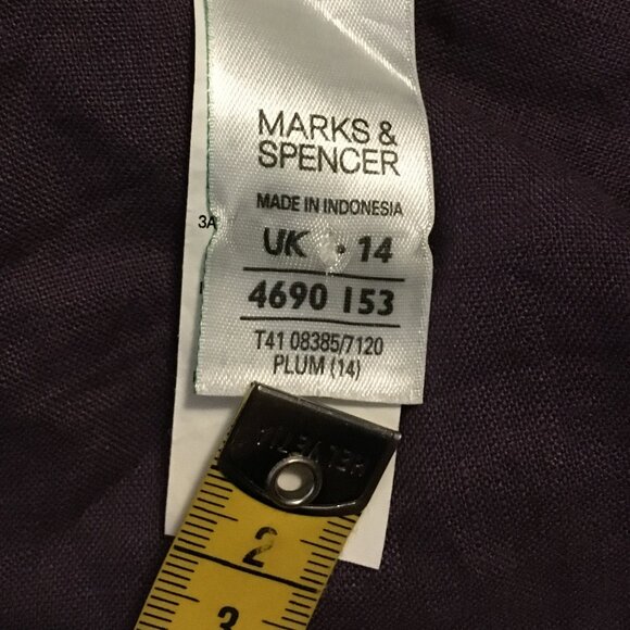 100% Linen Purple Pintuck Button Down Dress Shirt - Picture 8 of 15